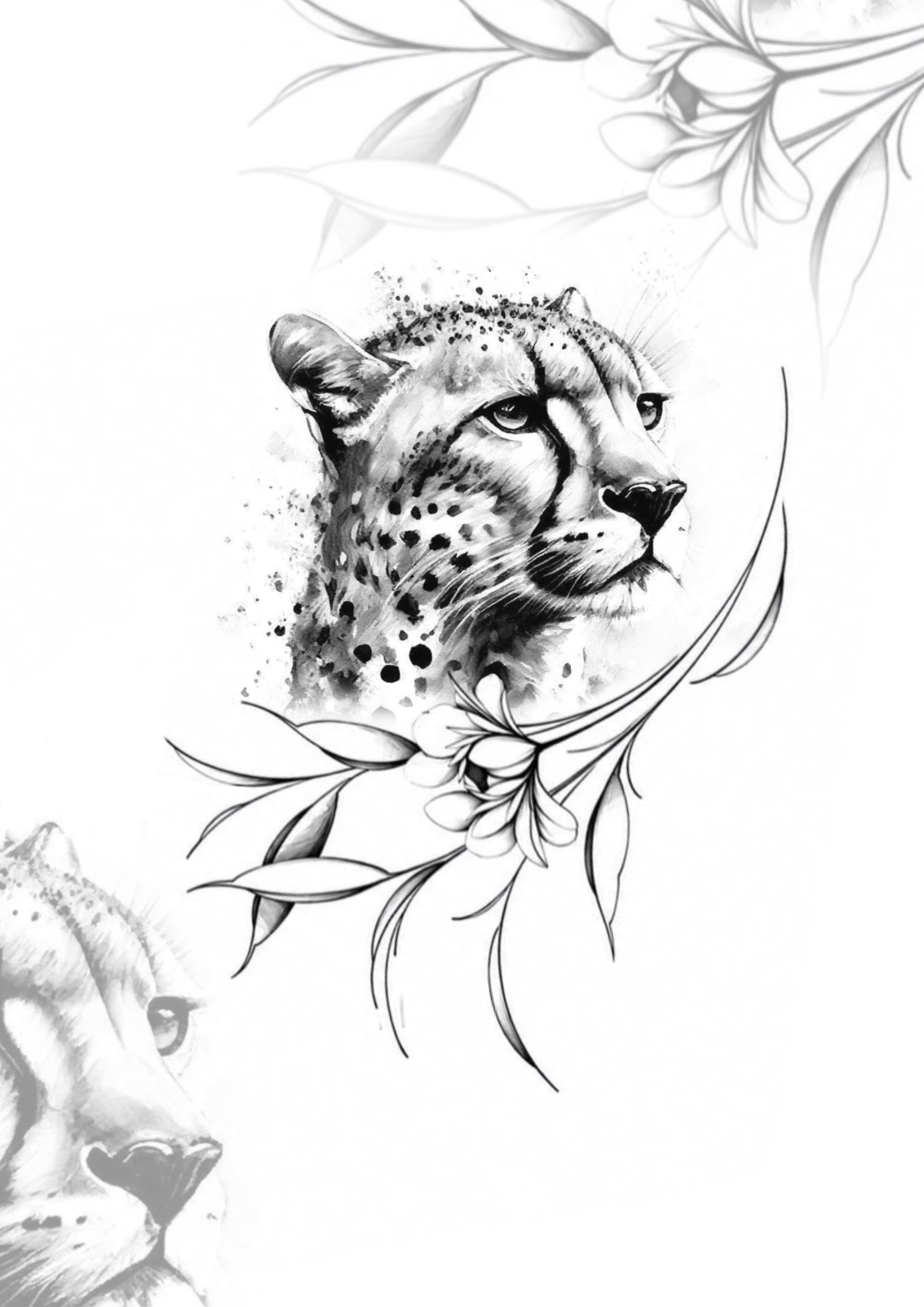 Felino & Floral — Autoral | 10x7 cm | Guilherme - G08