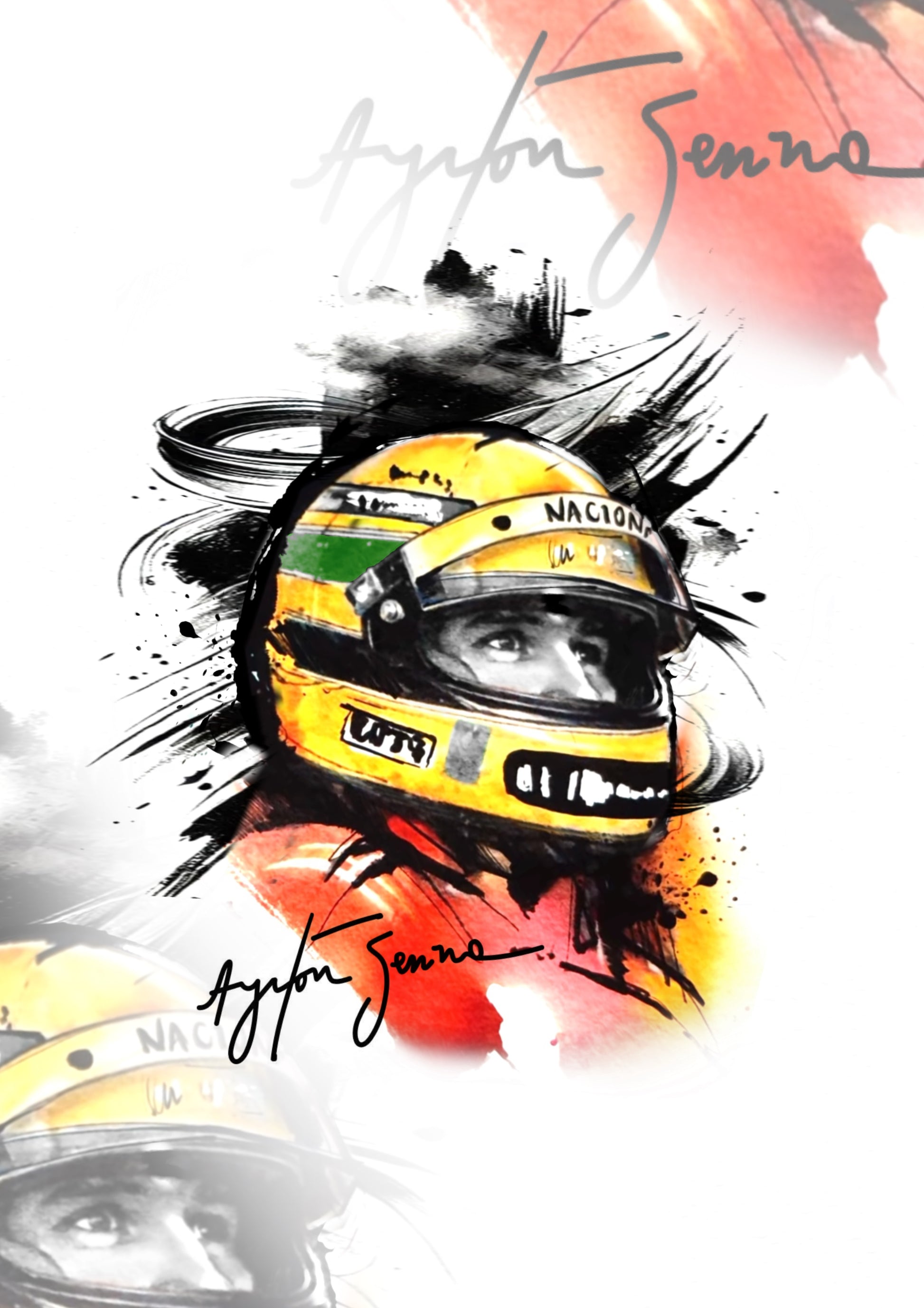 Ayrton Senna - flash autoral de Guilherme - 12x9 cm