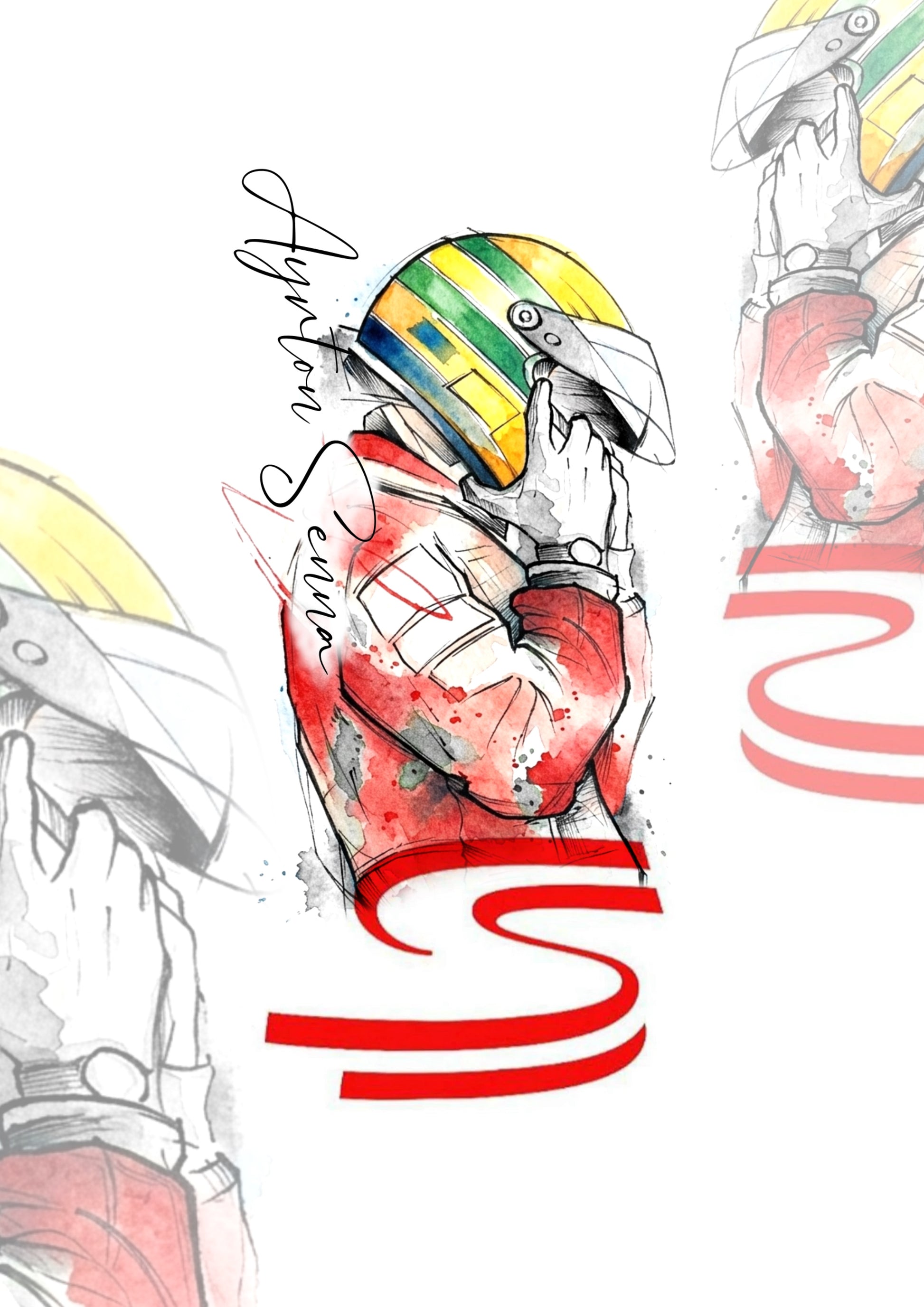 Ayrton Senna - flash autoral de Guilherme - 15x7 cm
