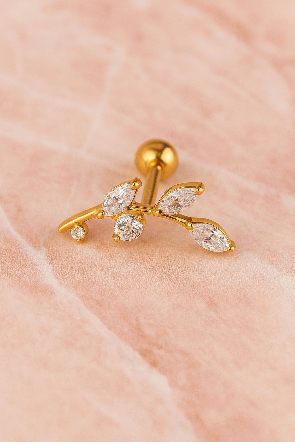 Labret de Titânio Folhas - Body Piercer Rafaeli