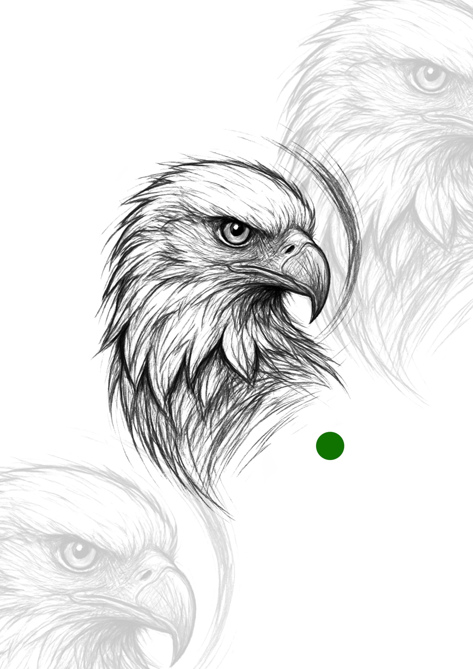 Sketch Águia 10x8cm – Tatuador Guilherme (Exclusiva)