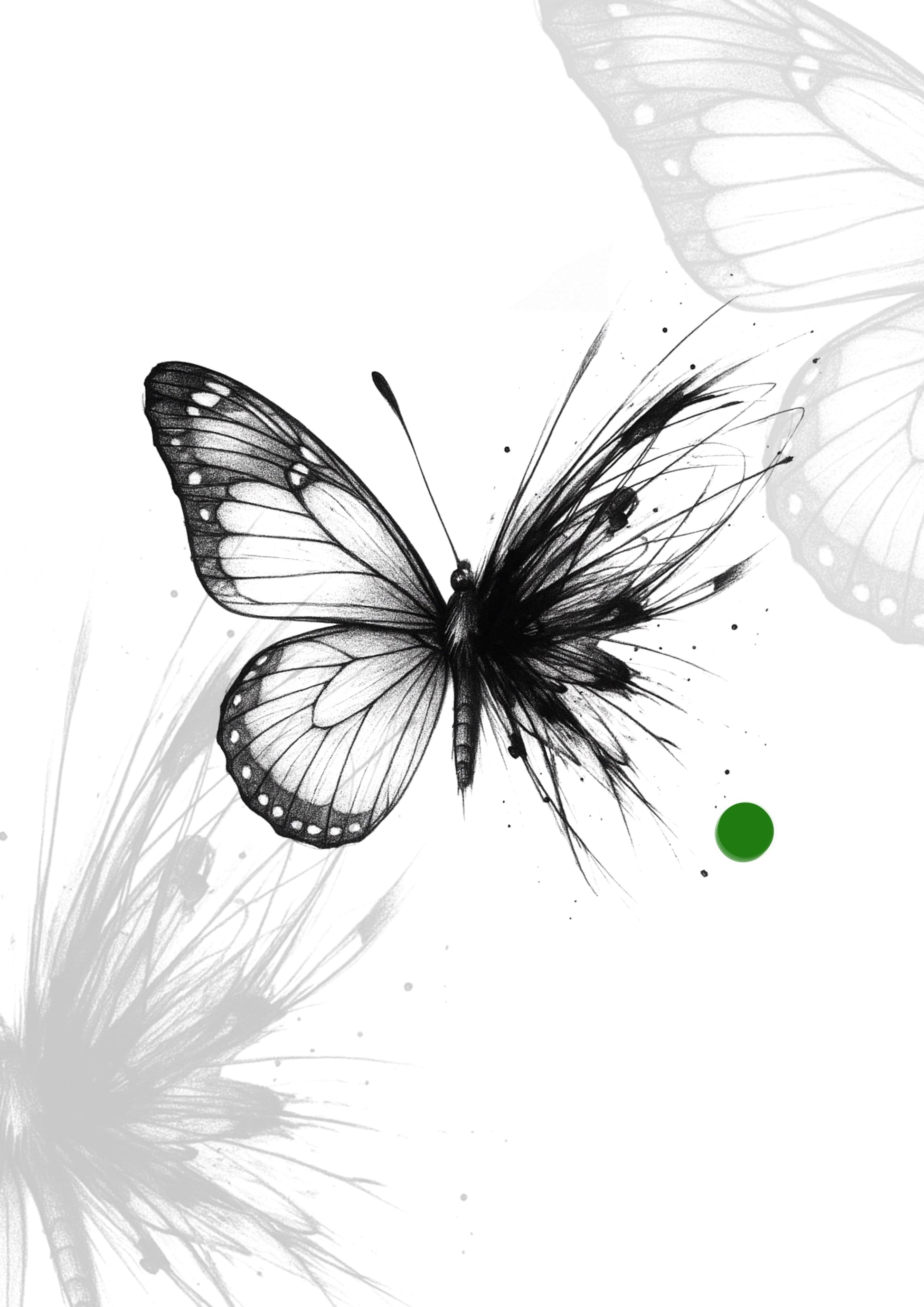 Sketch Borboleta sketch exclusivo 7x5 7x5cm - Tatuador Guilherme