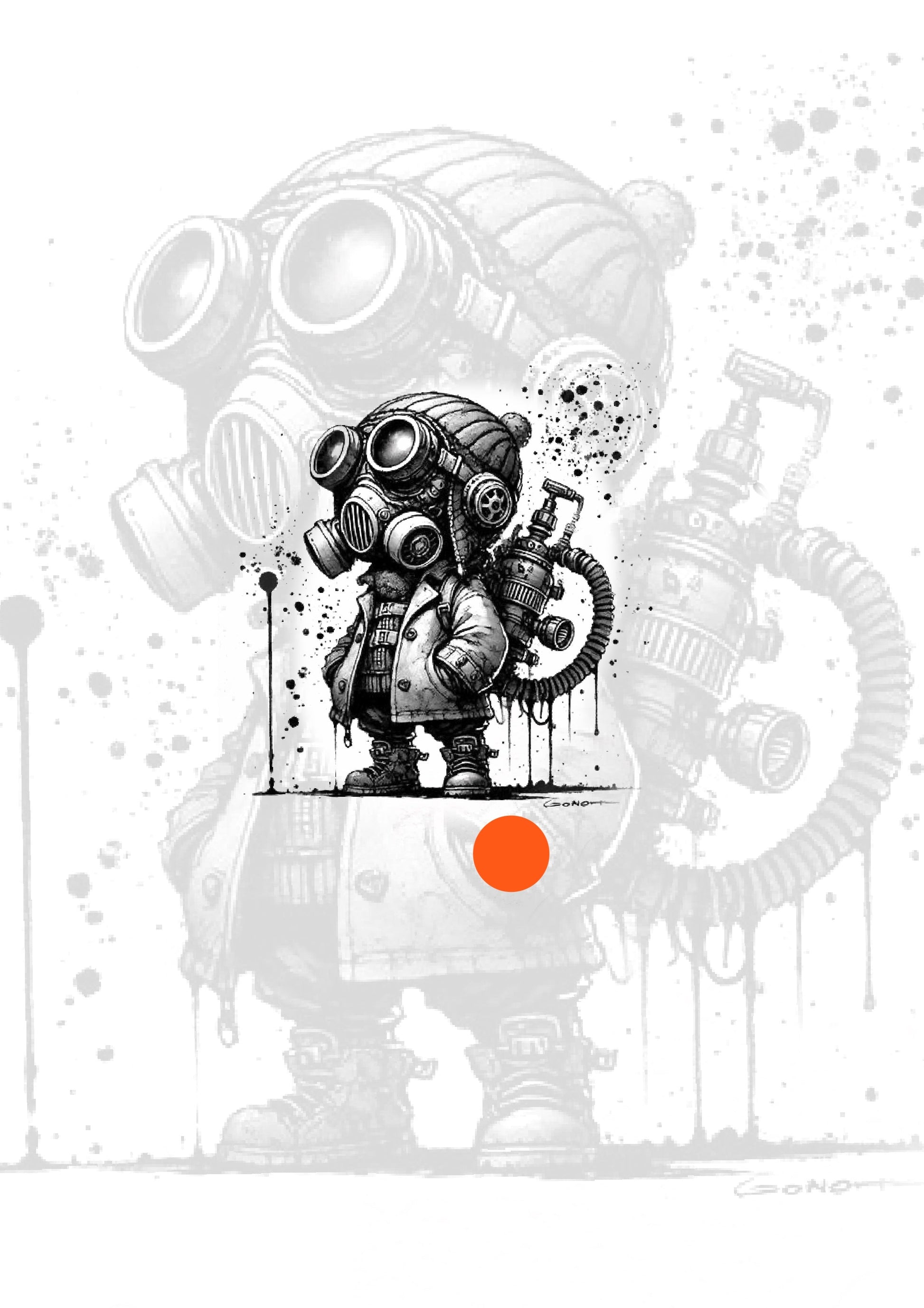 Realismo Boneco com máscara de gás 8cm - Tatuador Boy