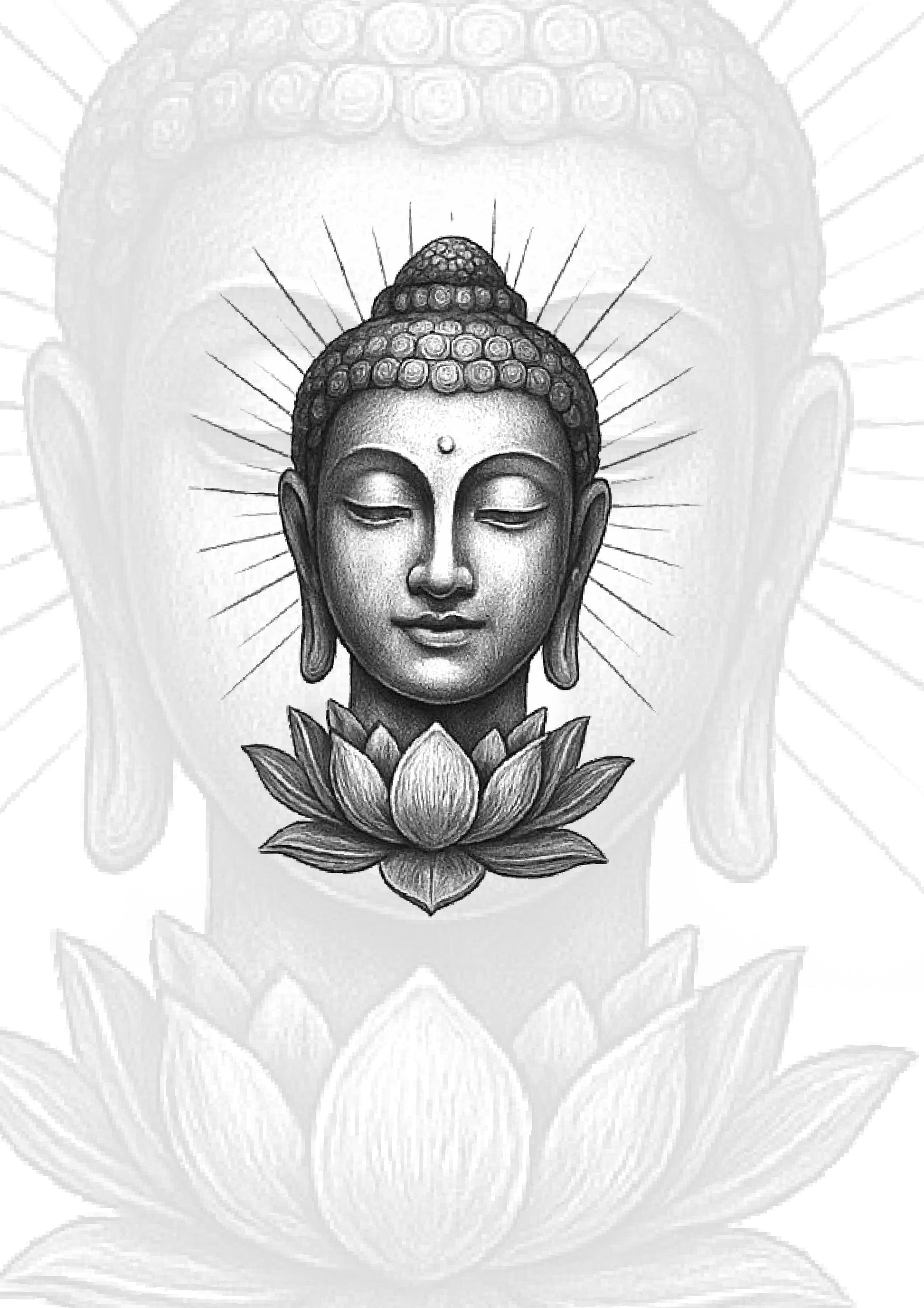 Realismo Buda com lótus 12cm [EXCLUSIVO] - Tatuador Boy