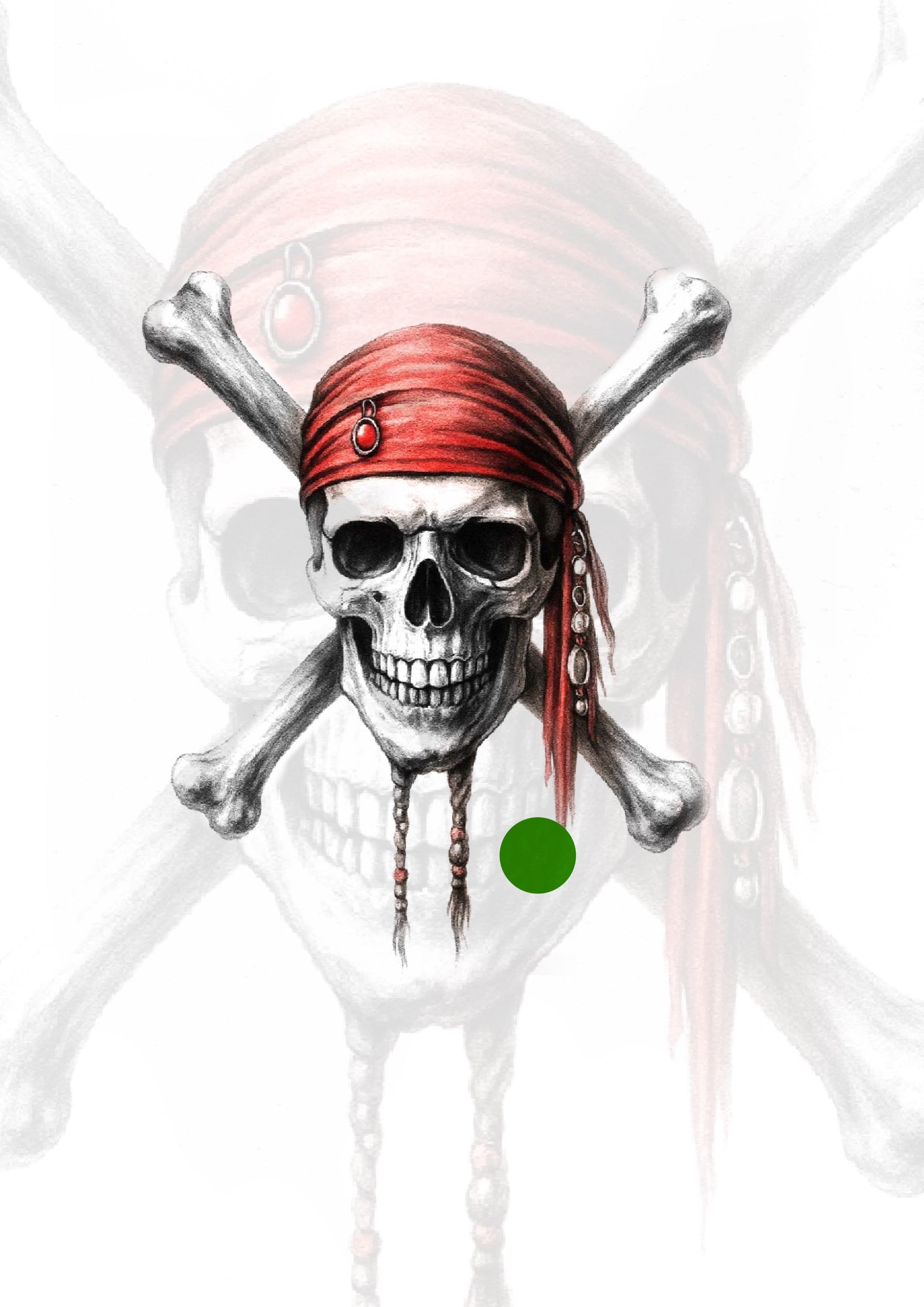 Realismo Caveira pirata 7cm [EXCLUSIVO]- Tatuador Boy