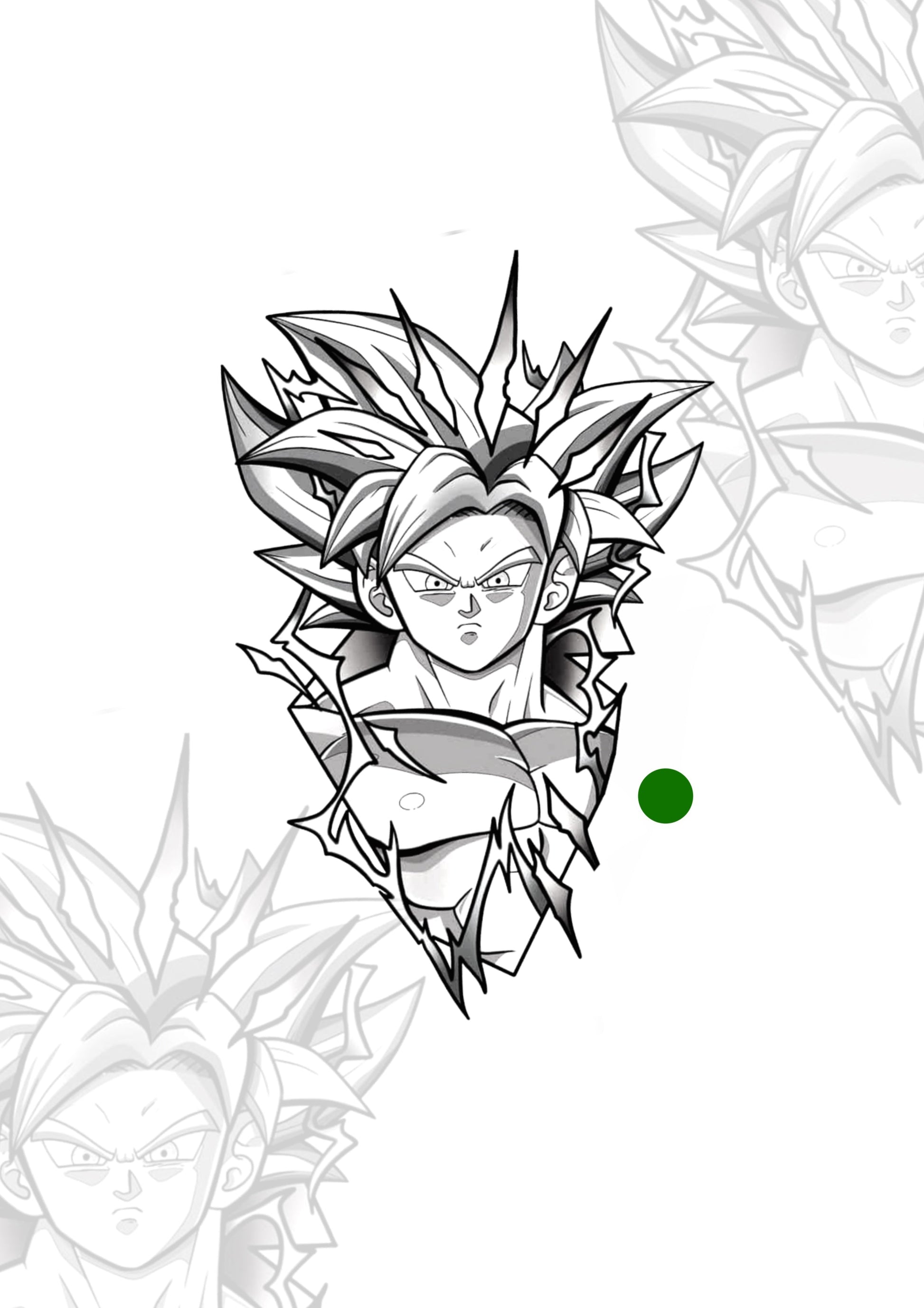 Geek Broly geek 10x7cm 10x7cm - Tatuador Guilherme