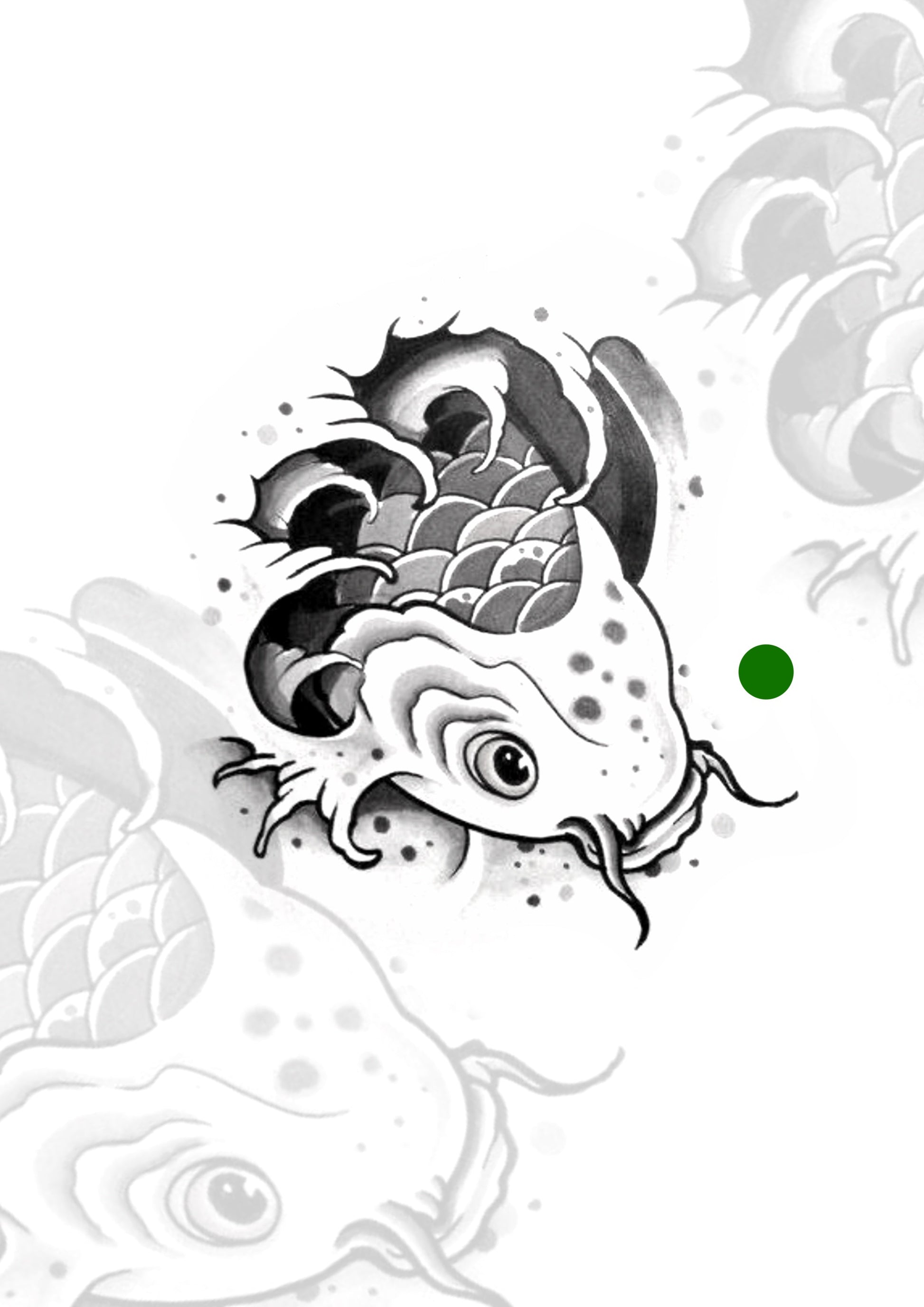 Oriental Carpa oriental 9x8cm 9x8cm - Tatuador Guilherme