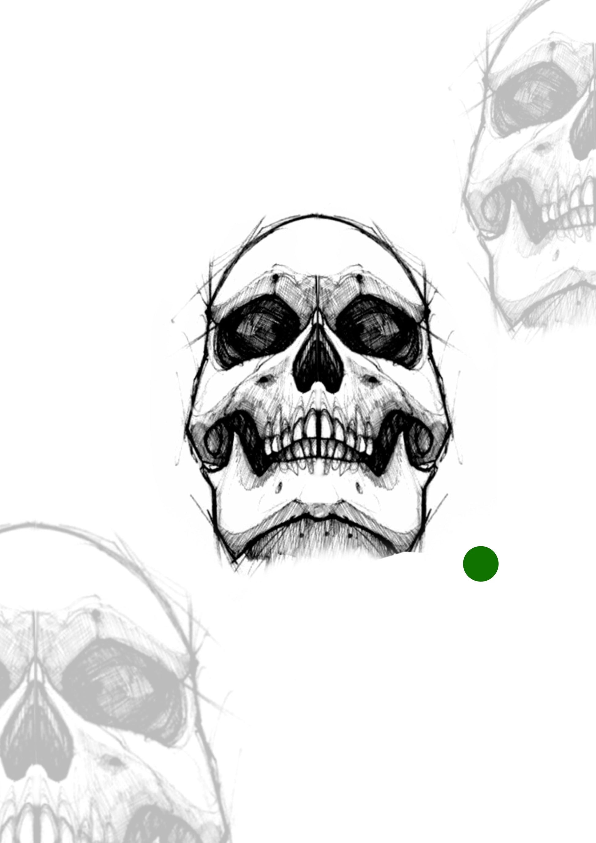 Sketch Caveira sketch 7x5cm - Tatuador Guilherme