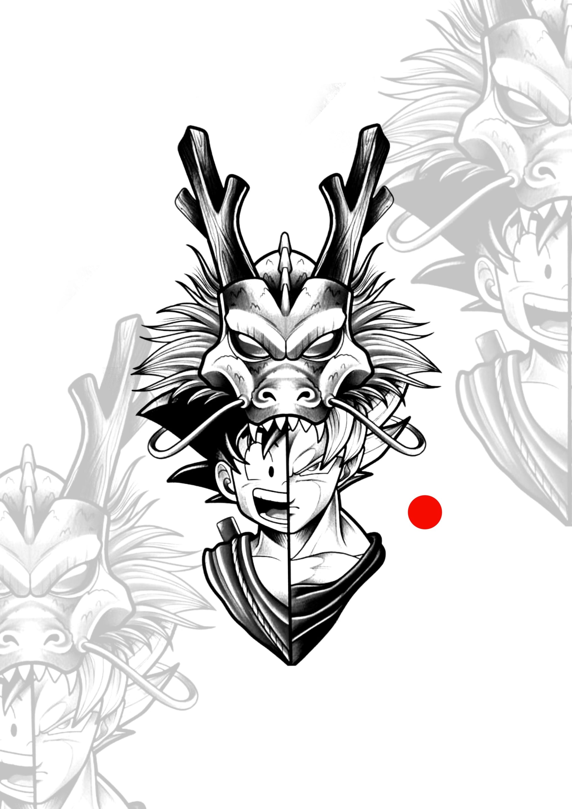 Geek Dragon ball sketch 15x9cm - Tatuador Guilherme