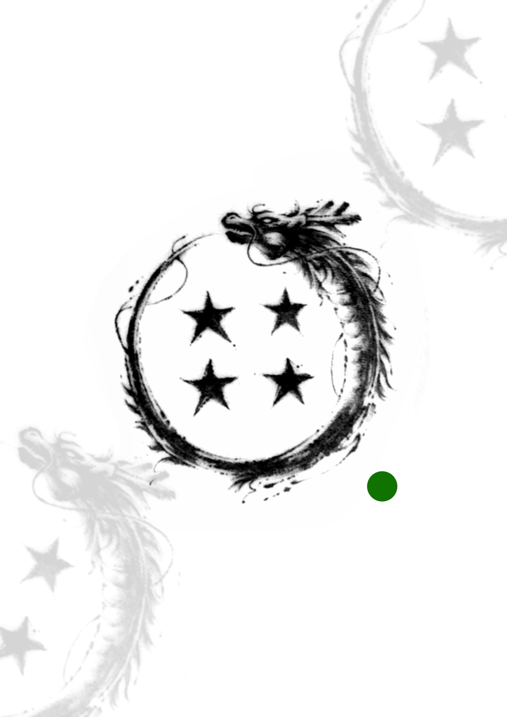 Geek Esfera do dragao setch 6x6cm - Tatuador Guilherme