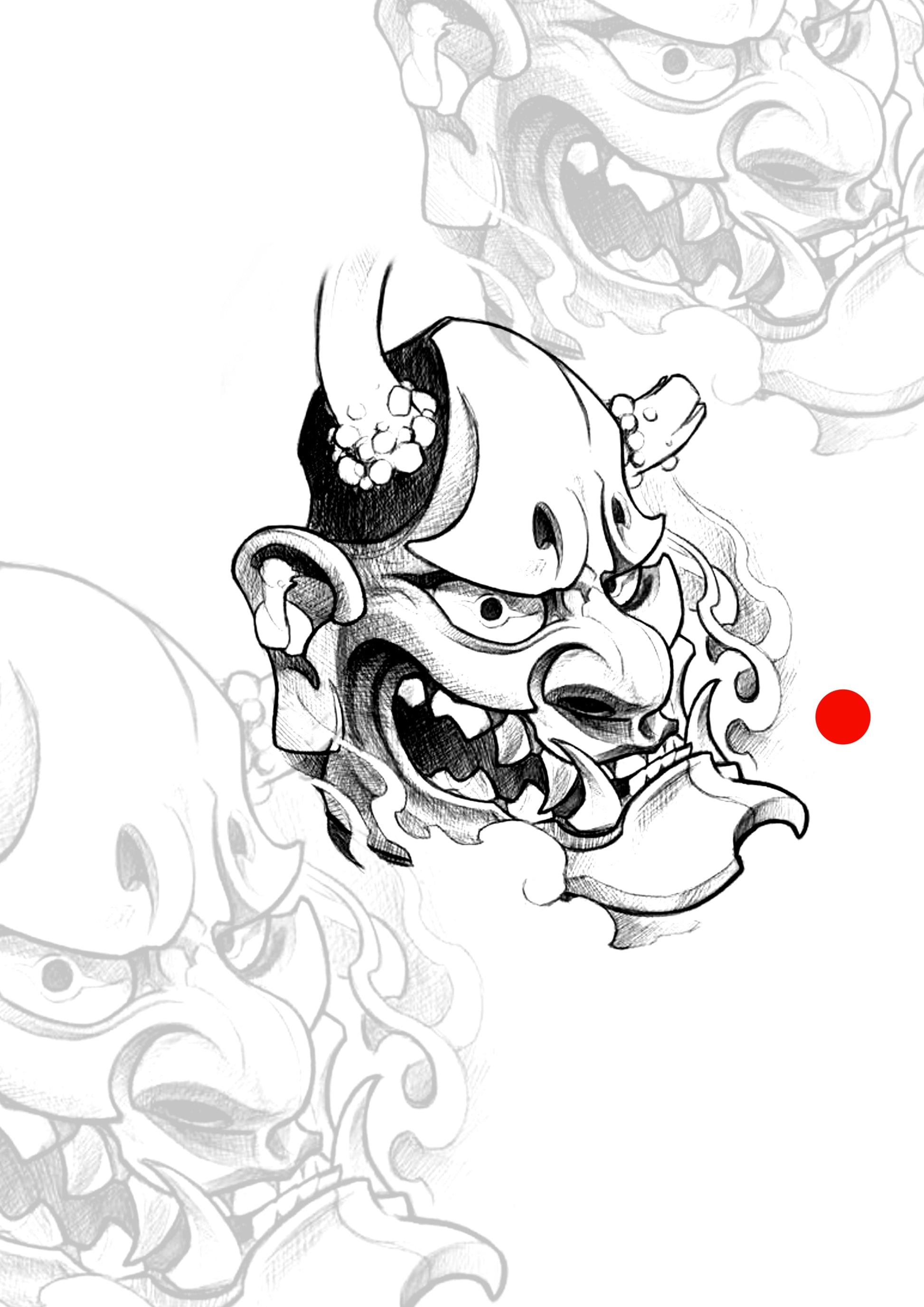 Sketch Hannya 13x9cm - Tatuador Guilherme