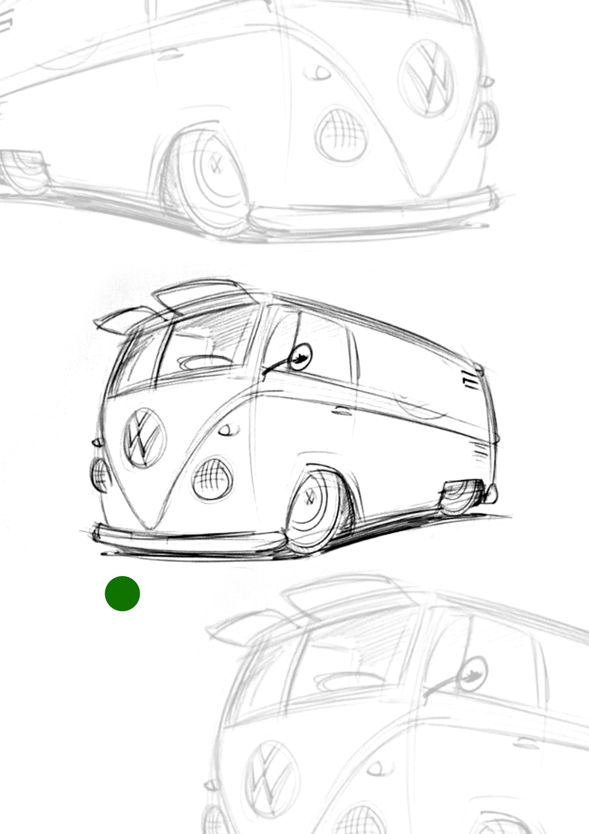 Sketch Kombi 7x5 cm – Tatuador Guilherme