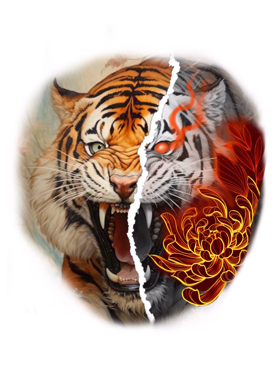 Realismo Colorido Tigre 24x19 - Tatuador Marcelo