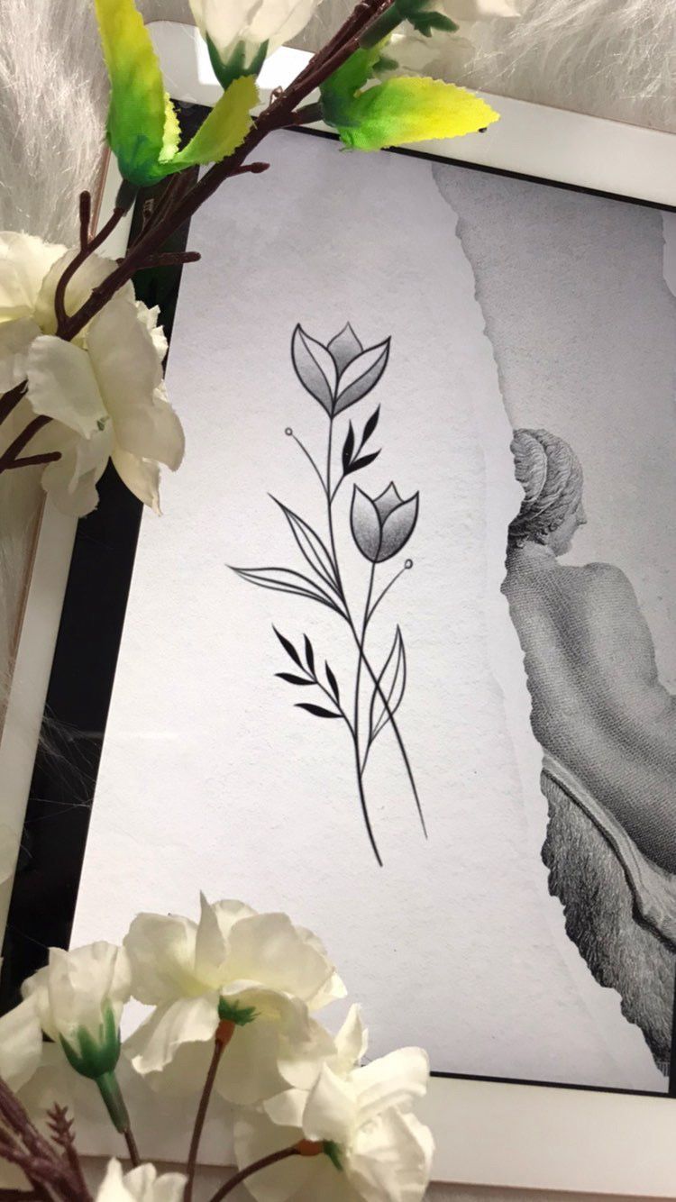 Fine Line Floral 7cm - Tatuador Miranda