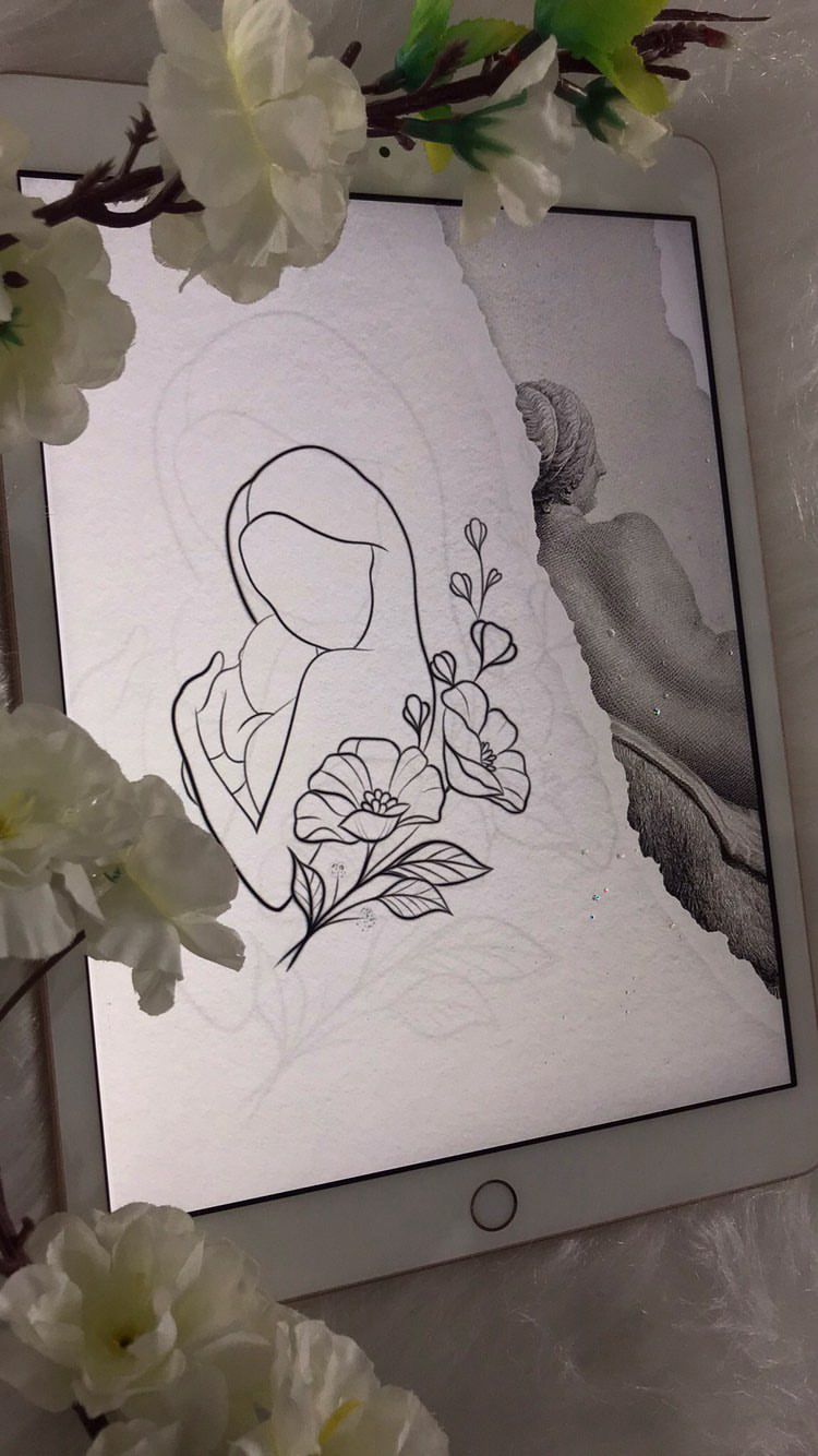 Fine Line Mãe e filho (a) 9cm [EXCLUSIVO] - Tatuador Miranda