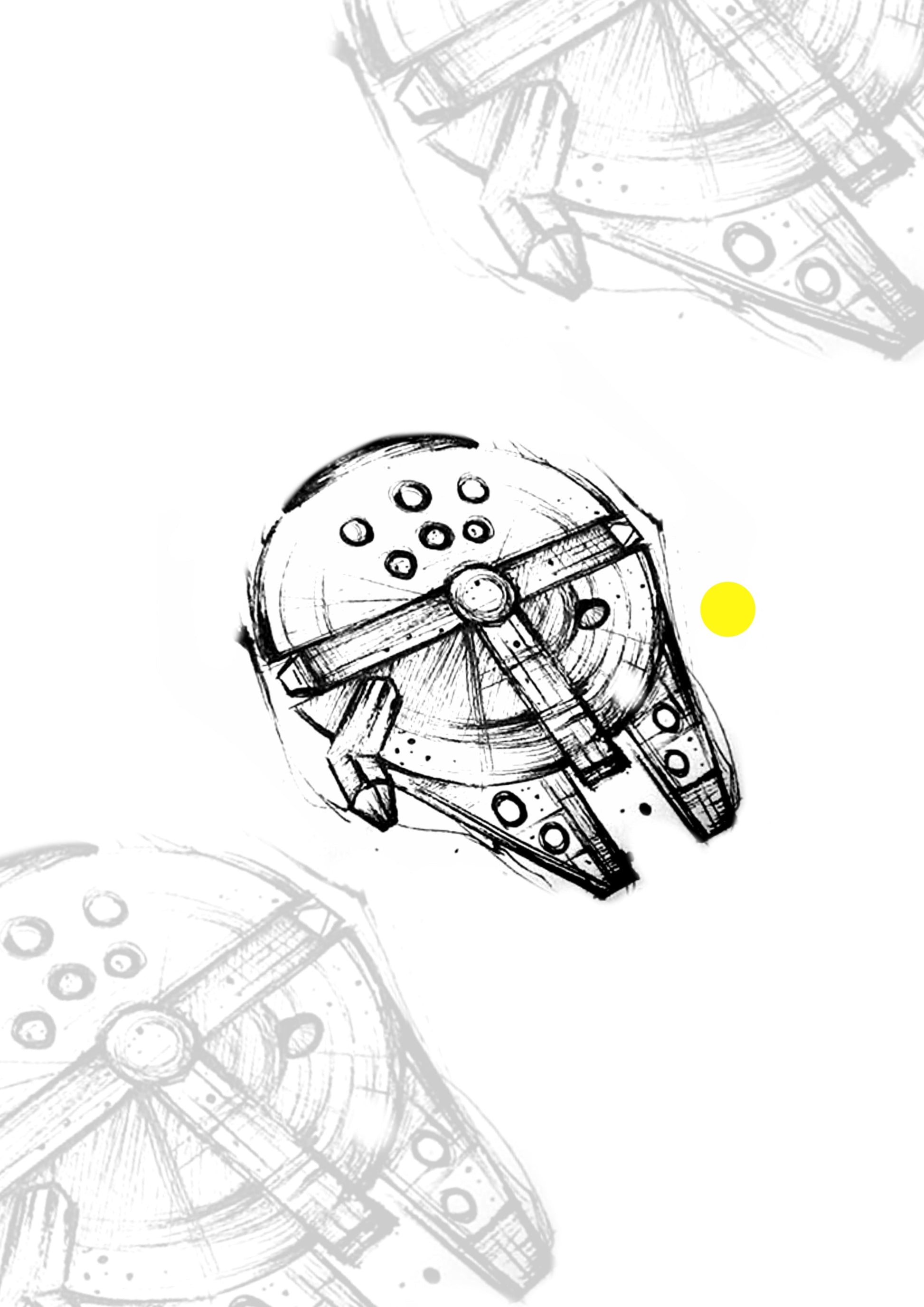 Sketch Nave Stars Wars 7x5cm – Tatuador Guilherme