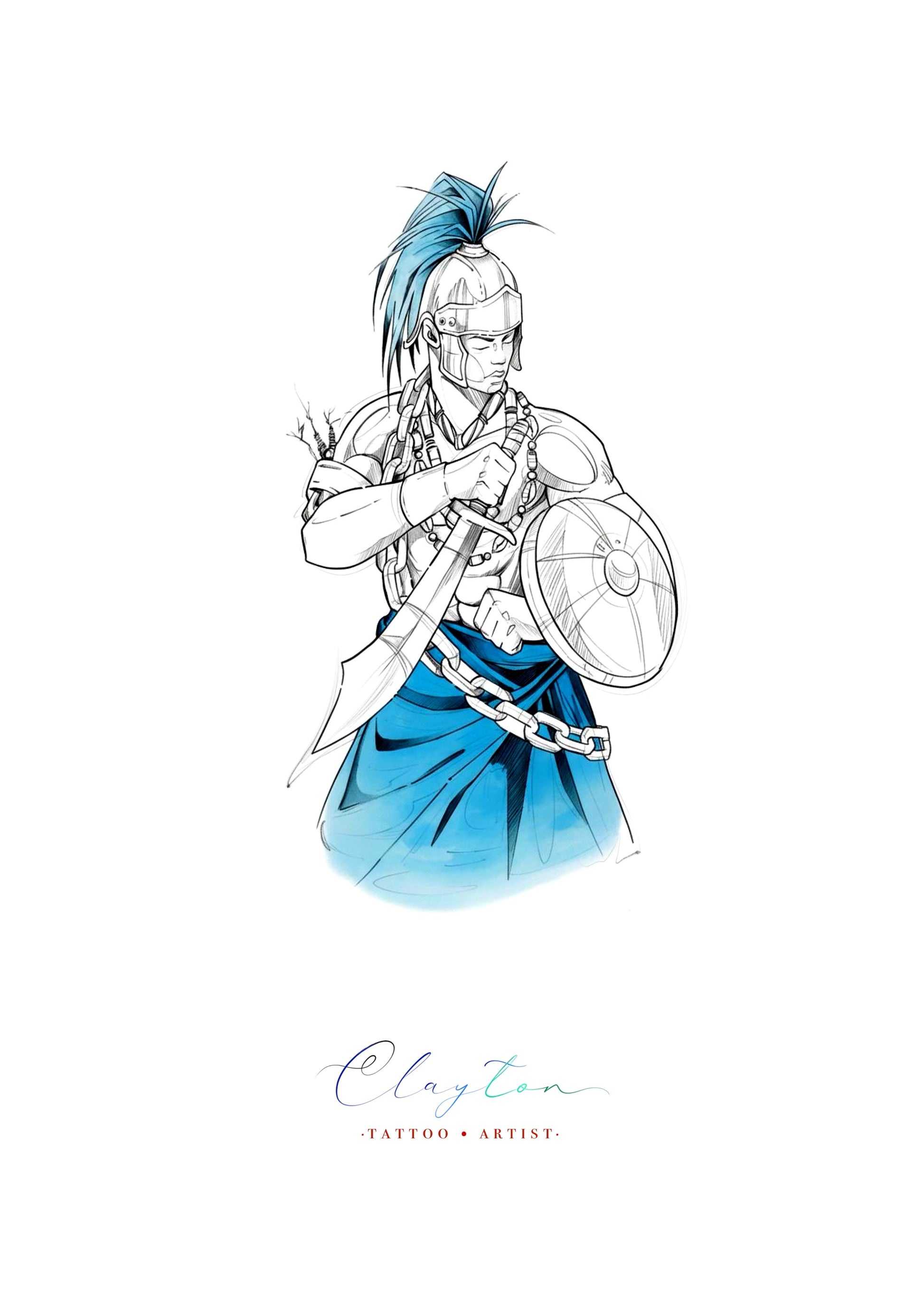 Ogum - flash autoral de Clayton - 14 cm