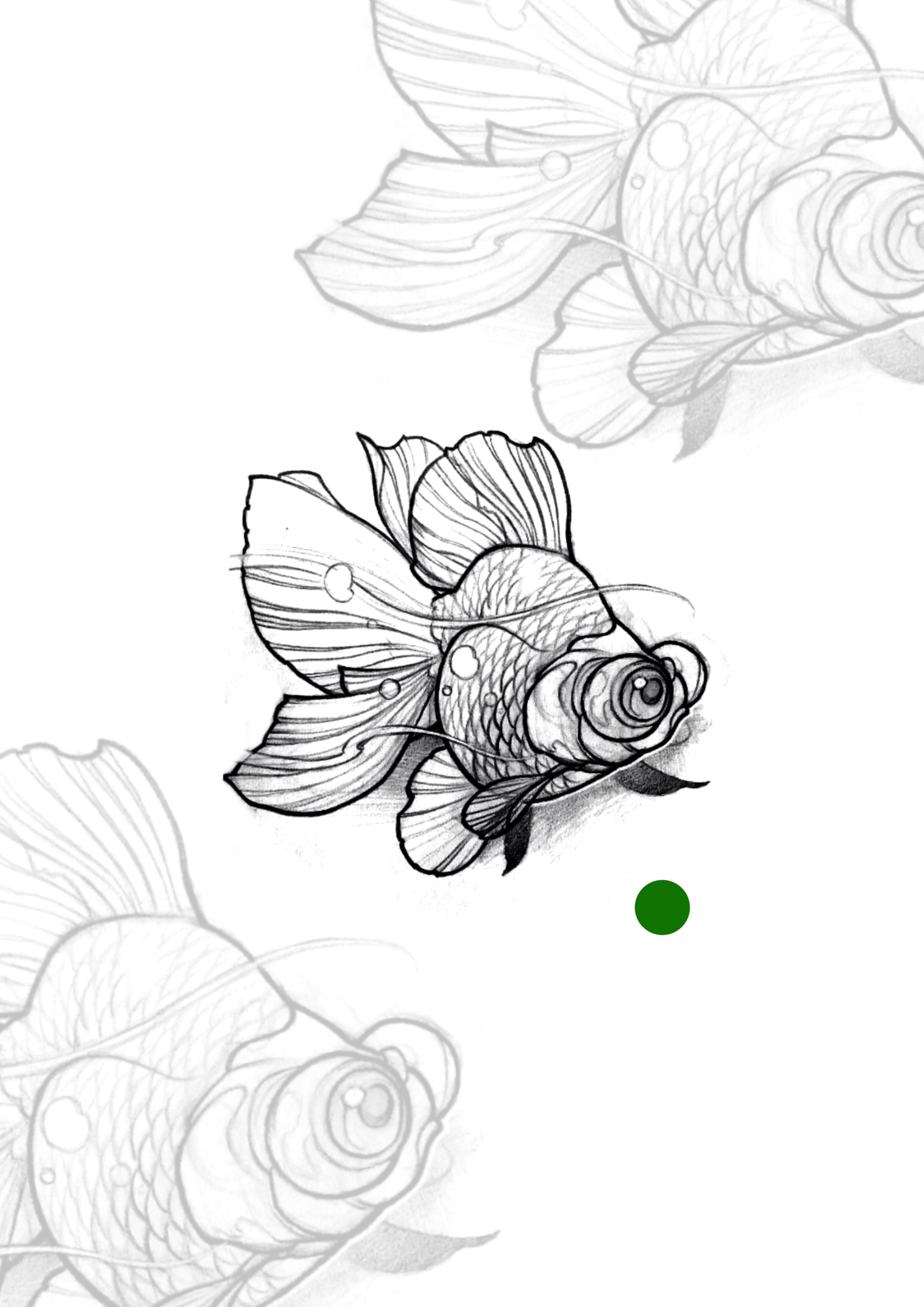 Sketch Peixe Dourado 7x6 cm – Tatuador Guilherme