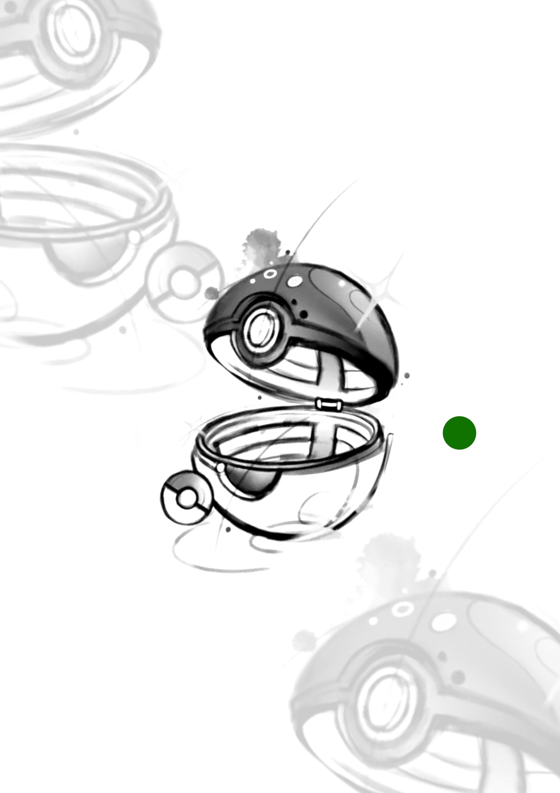 Sketch Pokebola 7x5 cm – Tatuador Guilherme