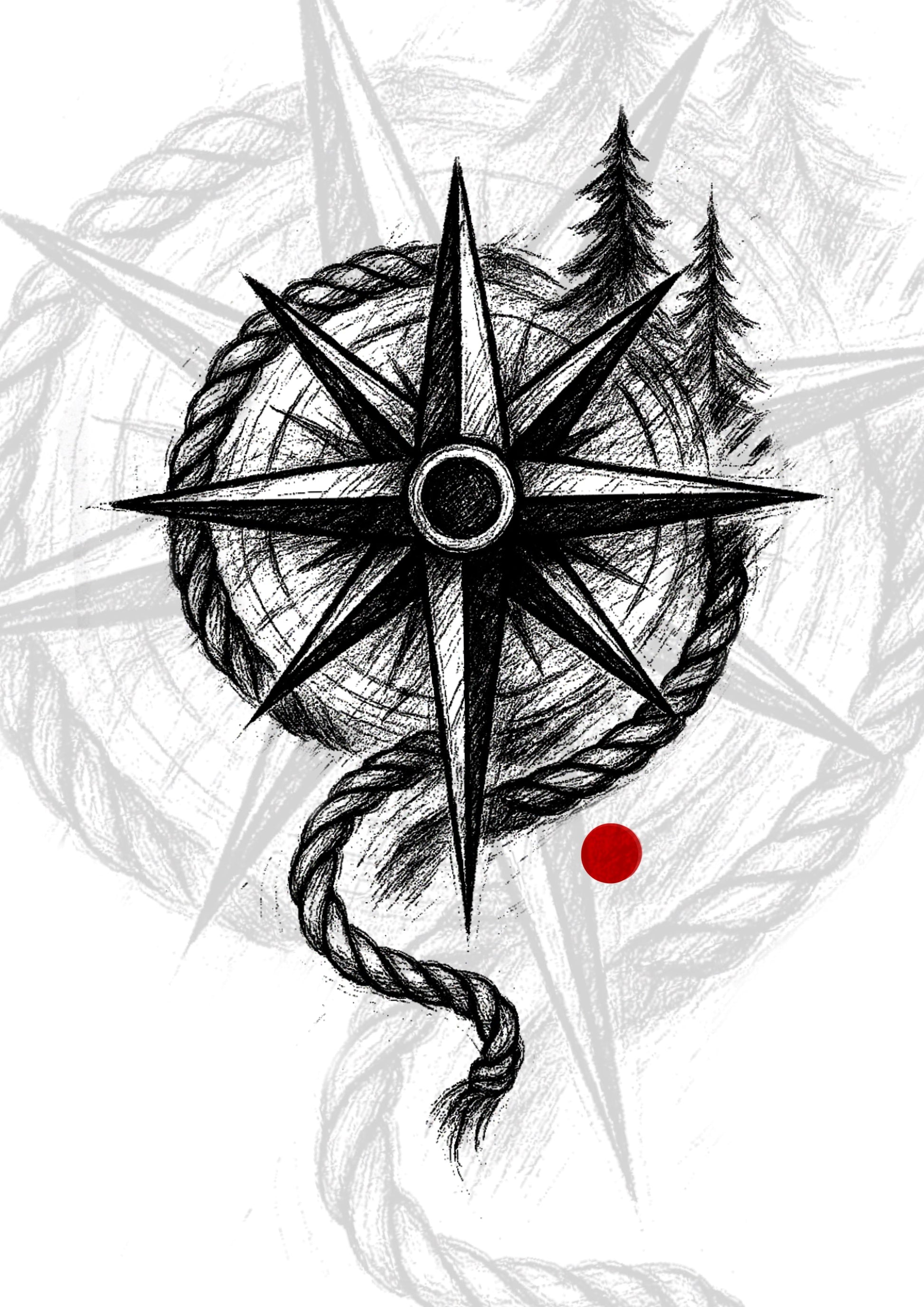 Rosa dos Ventos com Corda 10x7 [EXCLUSIVO] – Tatuador Guilherme