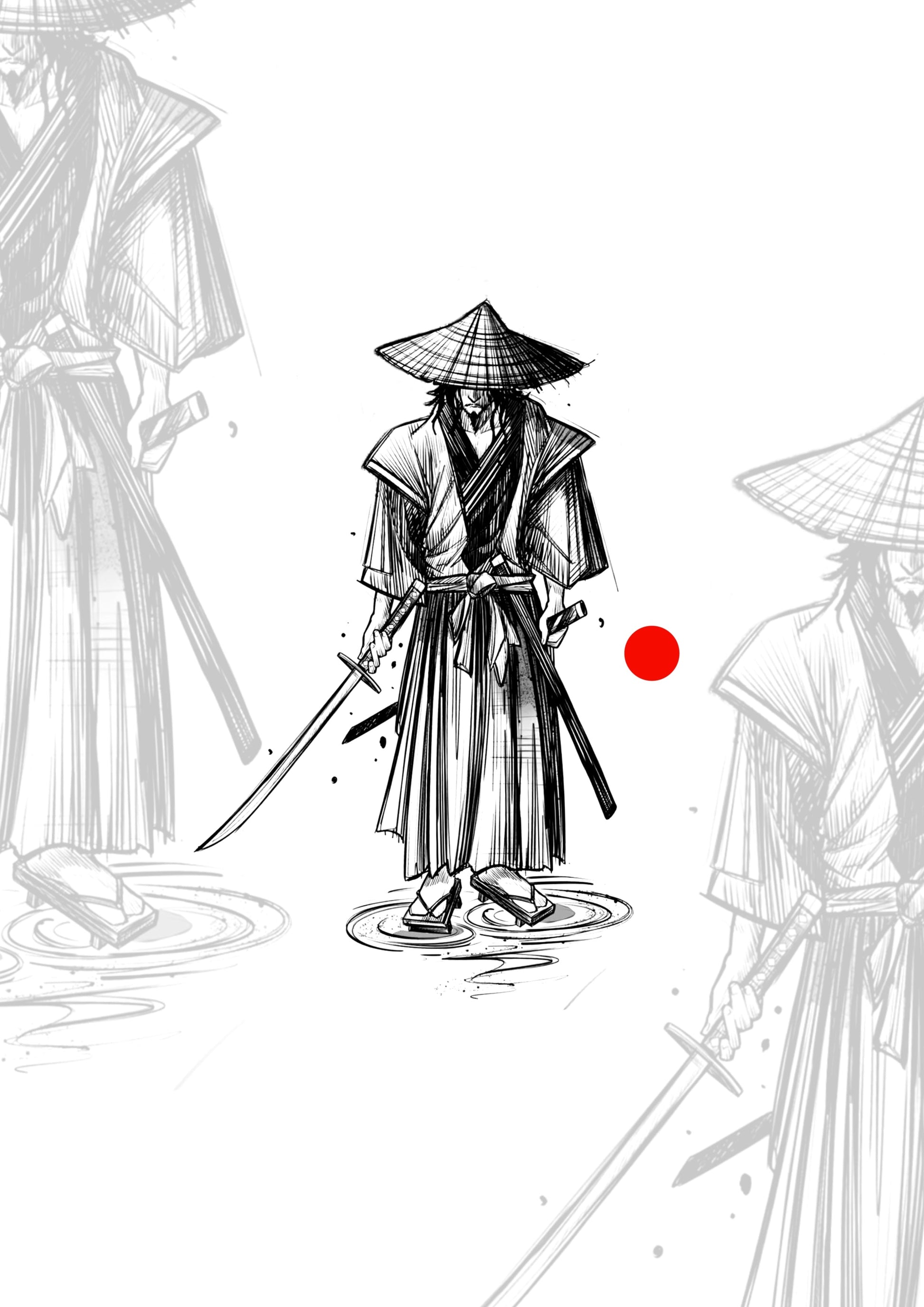 Sketch Samurai 12x8 cm – Tatuador Guilherme