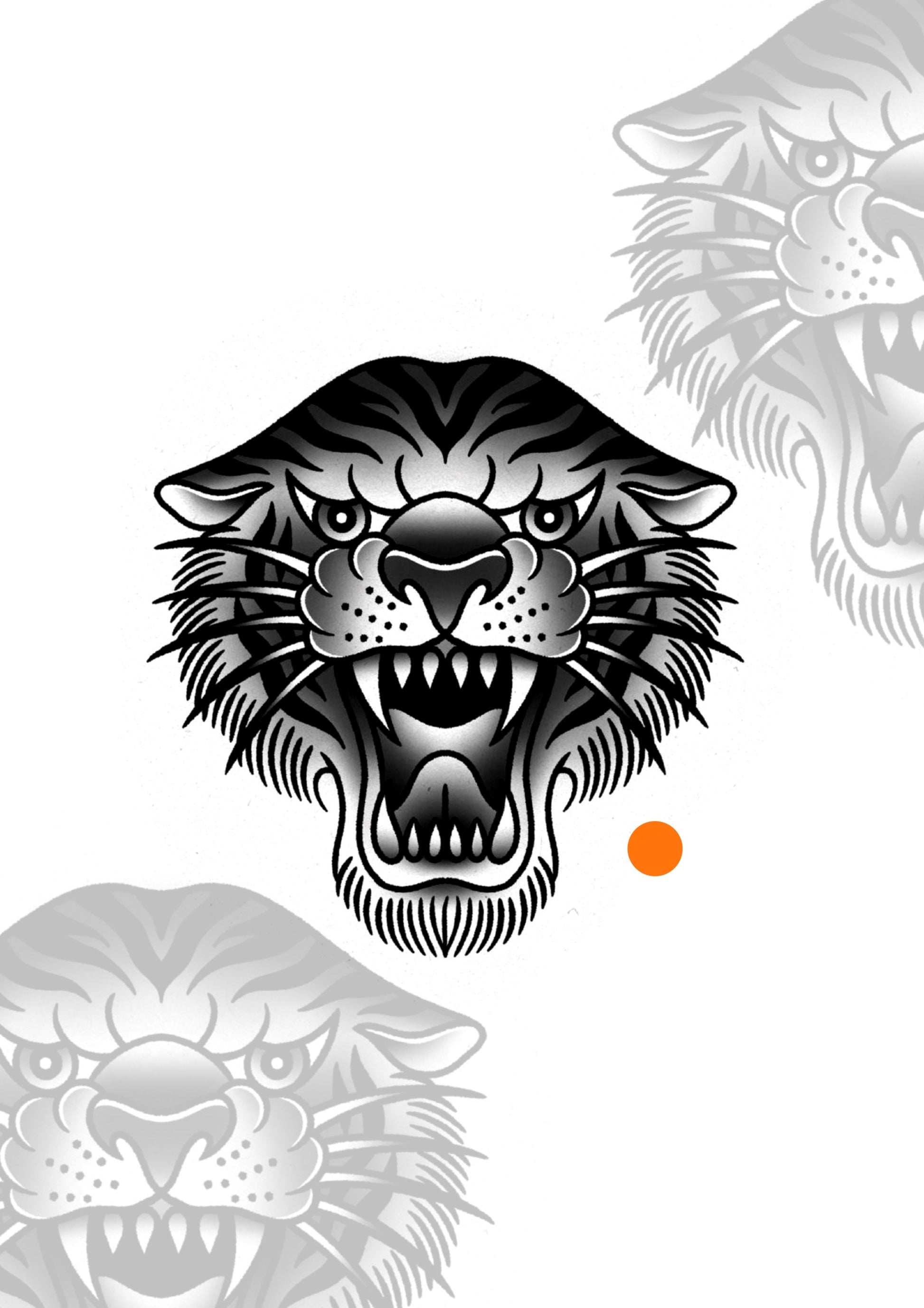 Old School Tigre 11x11cm – Tatuador Guilherme