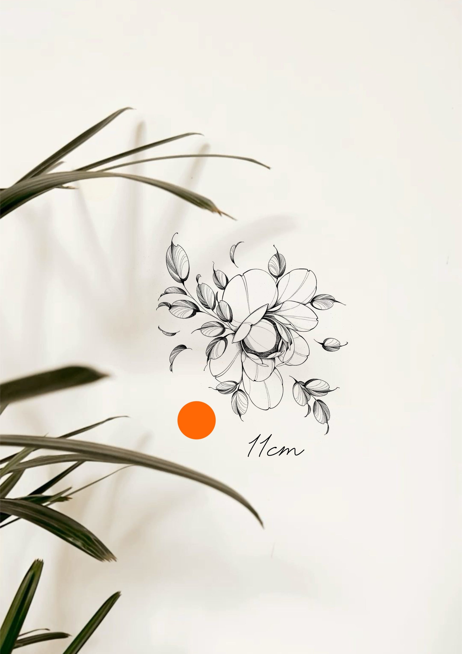 Fineline Peonia 11cm - Tatuador Clayton