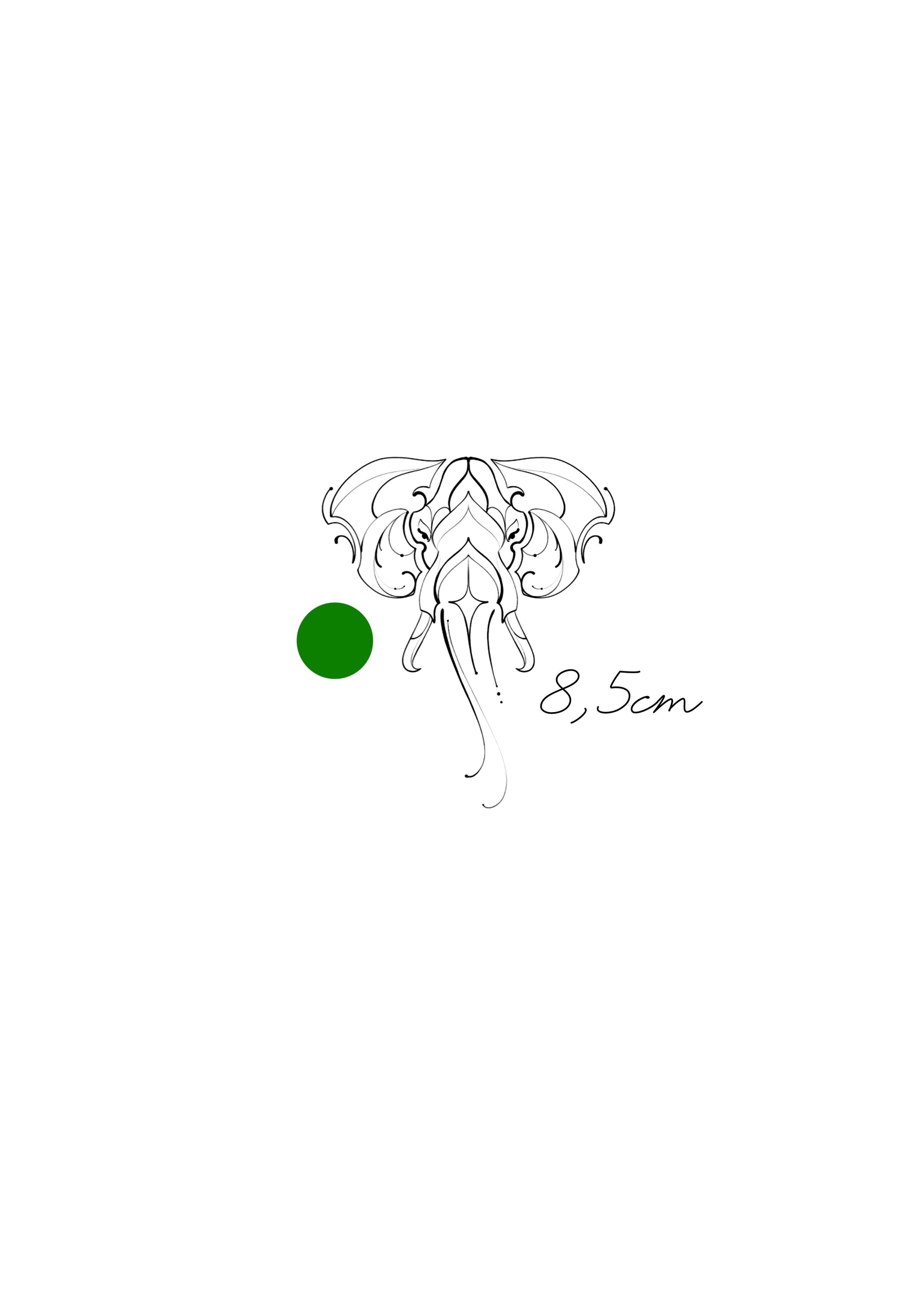Fineline Elefante Geométrico 8,5cm - Tatuador Clayton