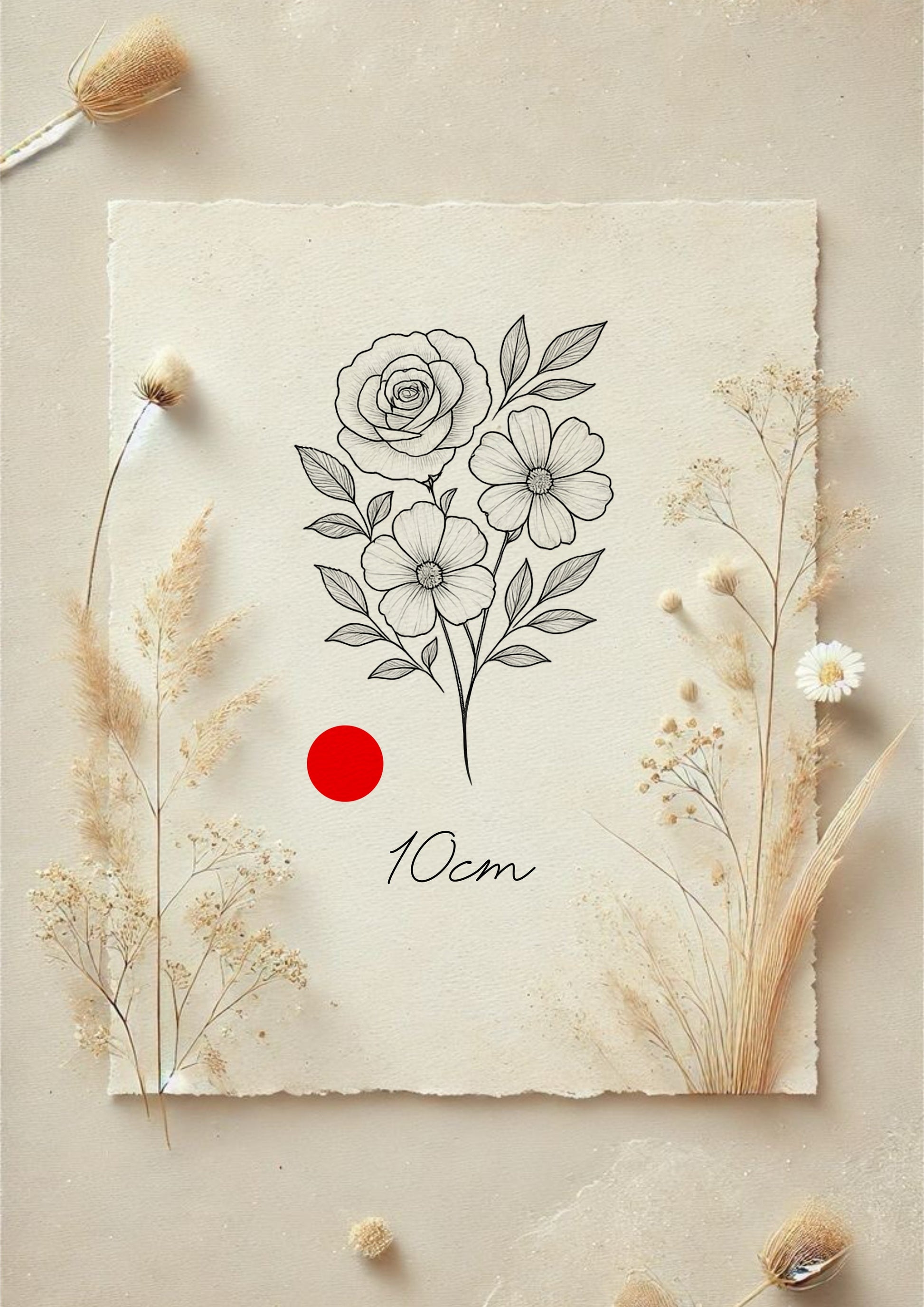 Fineline Floral e Rosa 10cm [EXCLUSIVO] - Tatuador Clayton
